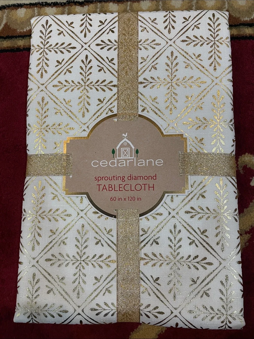 Cedarlane Gold & White Sprouting Diamond Tablecloth